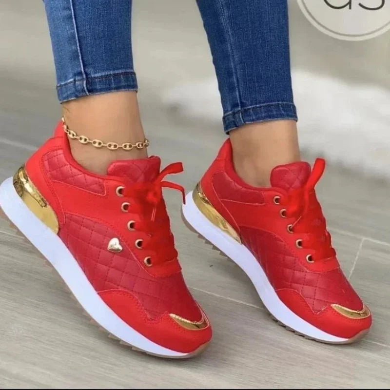 2025 Women's Mesh Sneakers Patchwork Lace Up Flat Shoes for Women Lightweight Female Shoes Classic Versatile Zapatillas De Mujer - LKBA