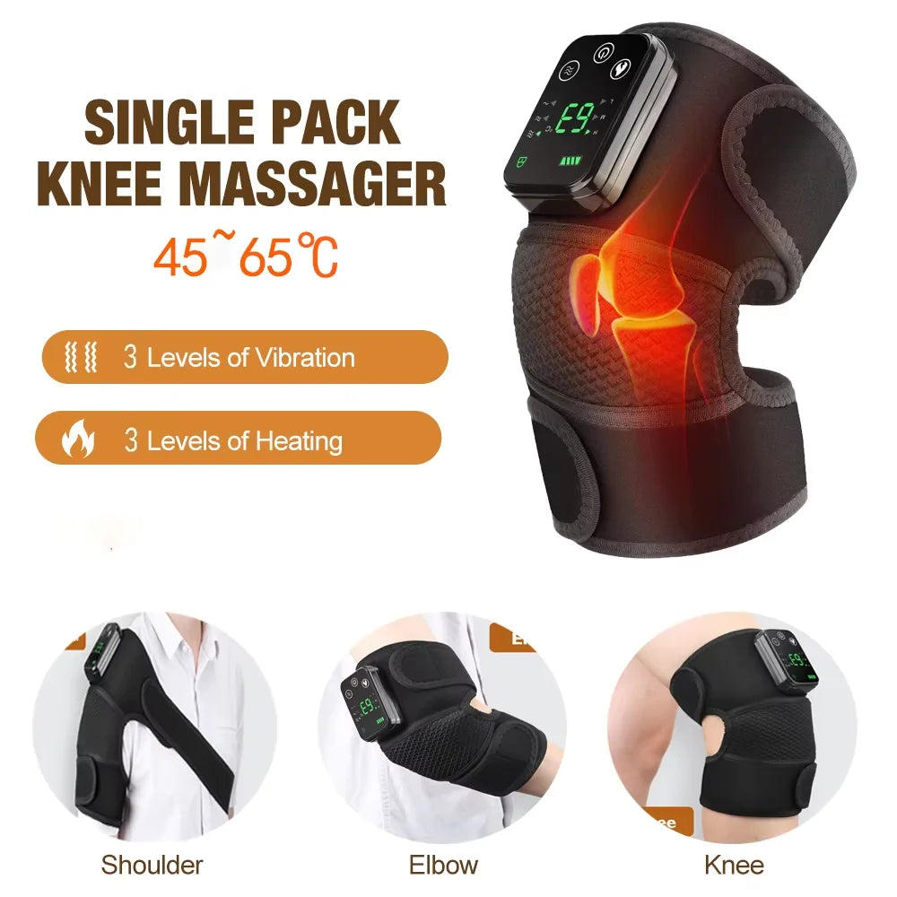 3 in 1 Cordless Thermal Knee Pad Knee Shoulder Massager Vibration Leg Arm Joint Brace Muscle Relax Joint Brace Muscle Relaxation