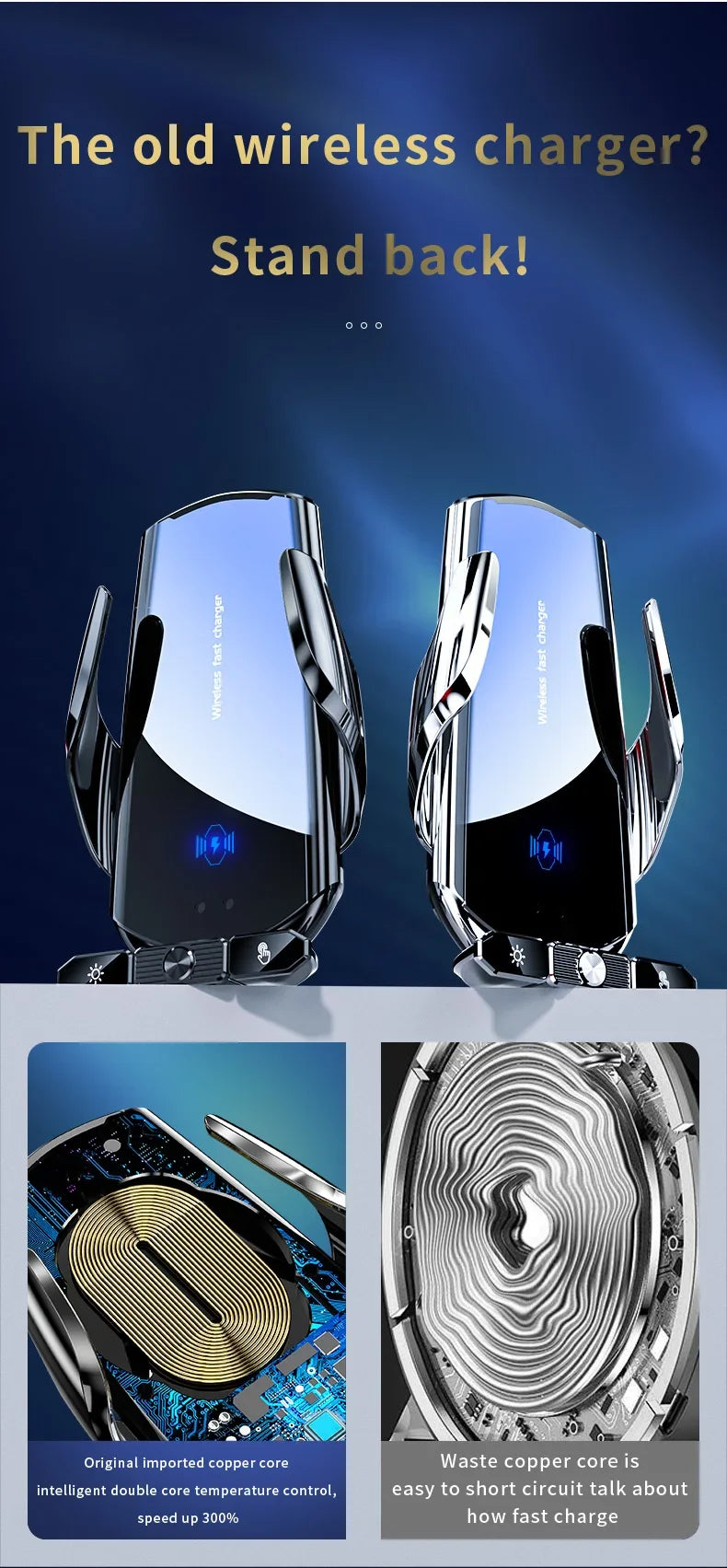 Wireless Charger Car Auto Magnetic Air Vent Phone Holder For iPhone 16 15 14 13 Samsung Xiaomi Induction Fast Charging Station - LKBA