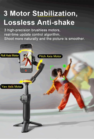 Handheld Anti-shake Gimbal Stabilizer Travel Extended Selfie Stick Face Tracking Phone Stand - LKBA