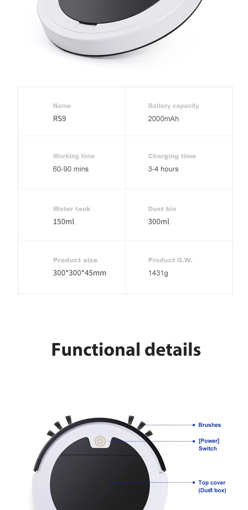 Intelligent Sweeping Robot Large Water Tank Mobile App Remote Control Planning And Cleaning Line Low Noise 2000 Pa Large Suction - LKBA
