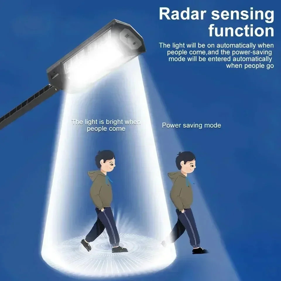 New Solar Lamp Outdoor Sunlight Motion Sensor 8m Remote Control Solar Focus Wall Street Light Waterproof External Solar Lamp - LKBA