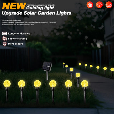 30 LED Solar Bubble Ball Lawn Lights Waterproof Solar Pathway String Light for Outdoor Garden Patios Trail Lighting Decoration - LKBA