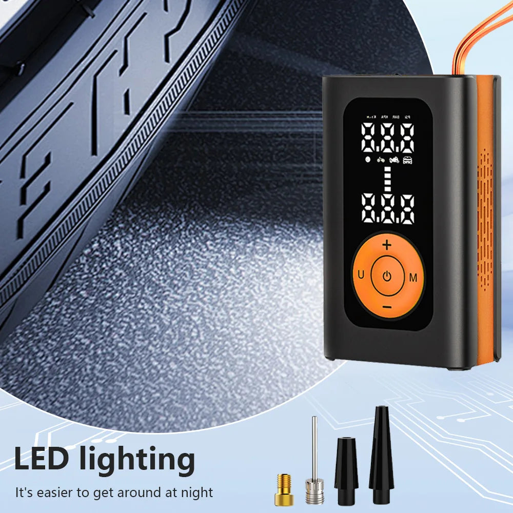 Wireless Car Inflator Pump 19 Cylinder 60CM Extended Air Tube Tire Inflator, Suitable for Cars/Motorcycles - LKBA