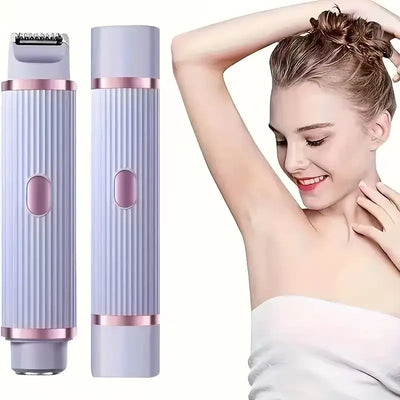 Two in one women's electric shaver - suitable for eyebrows, face, legs, and armpits, portable wet and dry hair remover - LKBA