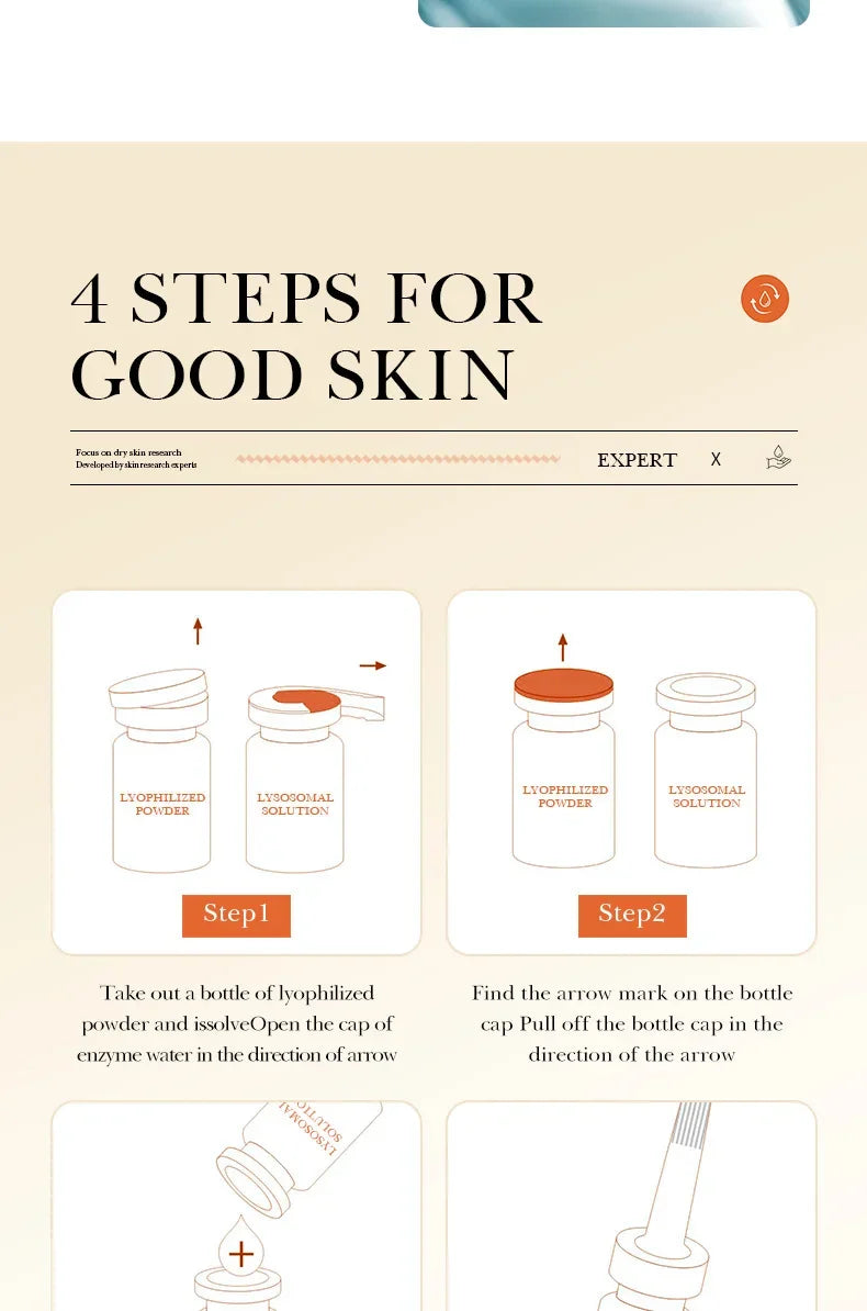 Facial  Serum Yeast Freeze-Dried Power Skin Care Set Shrink Pores Moisturizing Brighten Anti Aging Peptides Essence - LKBA