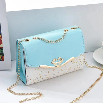 Fashionable Bright Leather Chain Crossbody Bag Women's Single Shoulder Small Square Bag Hot Sale of the Season New Style