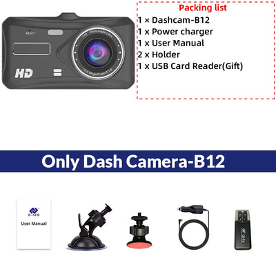Dashcam 24H Touch Night Vision FULL HD 1080P Front And Rear Camera 4.0 Inch CAR DVR Mirror Digital Video Recorder Dvr Black Box - LKBA