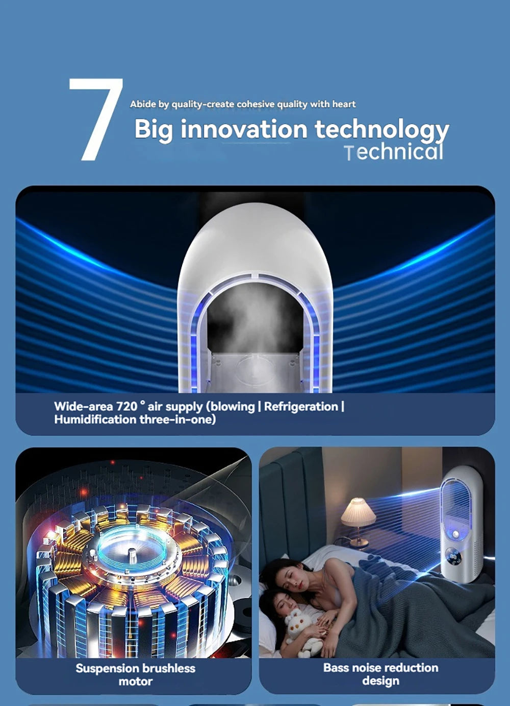 Mini Air Cooler Humidification Cooling USB Silent Timed Air Conditioning Fan Colorful Lights Night Light Led Screen 6 Wind Speed - LKBA