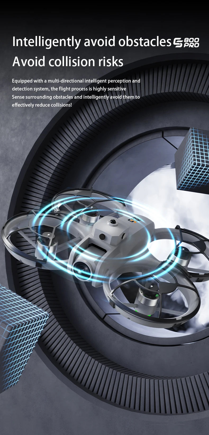 NEW ES800 Pro Mini Drone 1080P HD Camera Brushless Motor Obstacle Avoidance Aerial Photography Remote Control Aircraft Quadcopter - LKBA