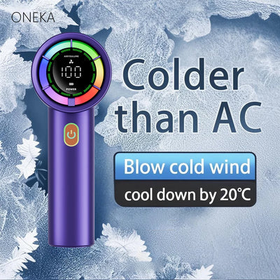 Handheld Fan 6 Speed 3000mAh Battery Personal Digital Display USB Rechargeable for Travel Outdoor School Gift Idea - LKBA