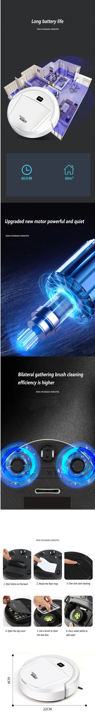 New Automatic Robot Vacuum Cleaner Smart Sweeping Dry Wet Cleaning Machine Charging Intelligent Vacuum Cleaner for Home - LKBA