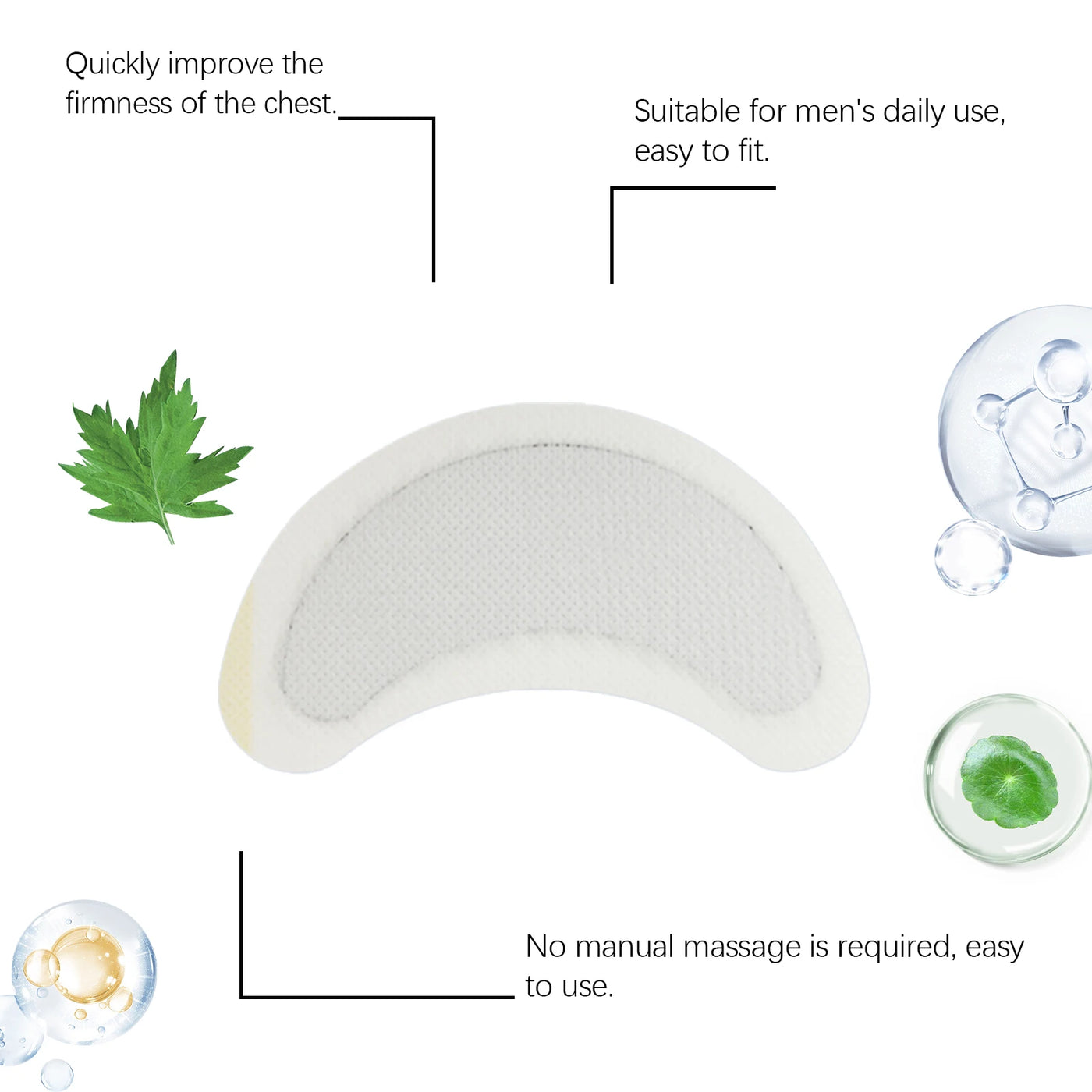 Man Gynecomastia Removal Patch Breast Reduction Tighten Anti Cellulite Strengthen Belly Muscle Body Fitness - LKBA