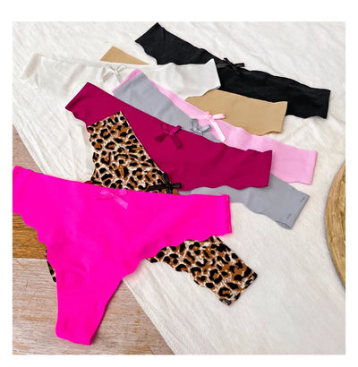 Ultra-thin Quick Drying Lady thong Breathable Ice Silk Women's G-string Comfortable Wave edge Seamless Female T-Pants - LKBA