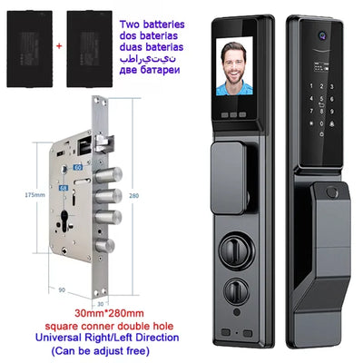 Waterproof Outdoor Smart  Lock Wifi Alexa Tuya APP Aluminium Alloy Material Fingerprint Password Smart Door Lock With Camera - LKBA