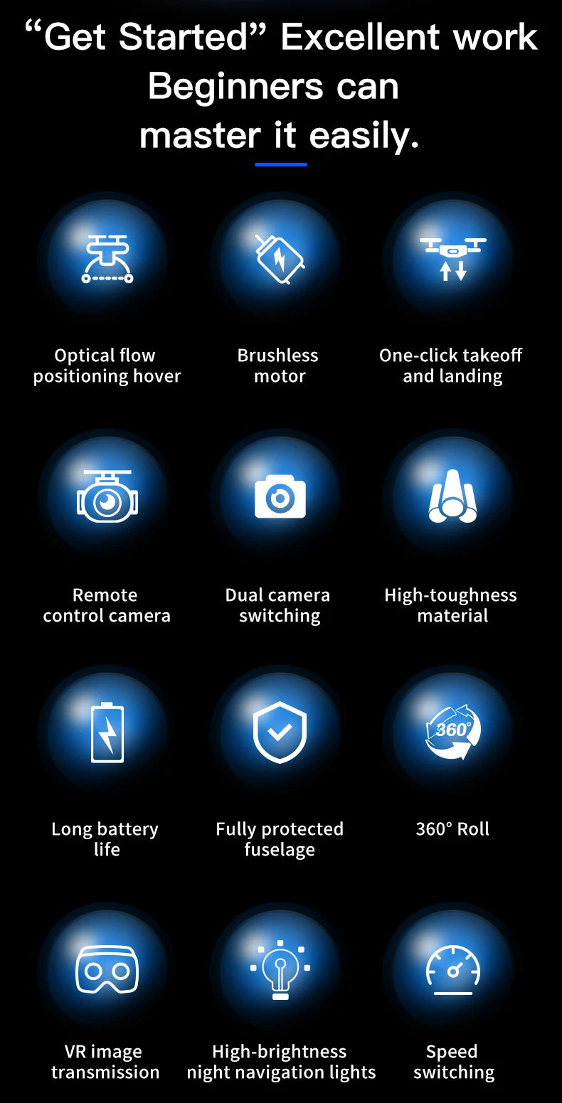 New X226 Mini RC Drone with Professional 8K HD Dual Camera 6Axis Headless Mode 360 Fly Remote Quadcopter - LKBA