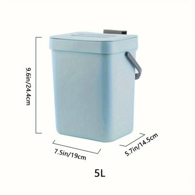 Space-Saving Quiet-Close Trash Can - 3/5L, Eco-Friendly Sealed Bin for Kitchen & Office - LKBA