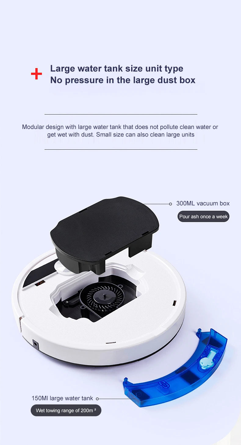 2024 NEW 2800PA 3-in-1 RS800 With Remote Control & APP Super Quiet Smart Robot Vacuum Cleaner Wet & dry Mopping Floor Home Appliance - LKBA