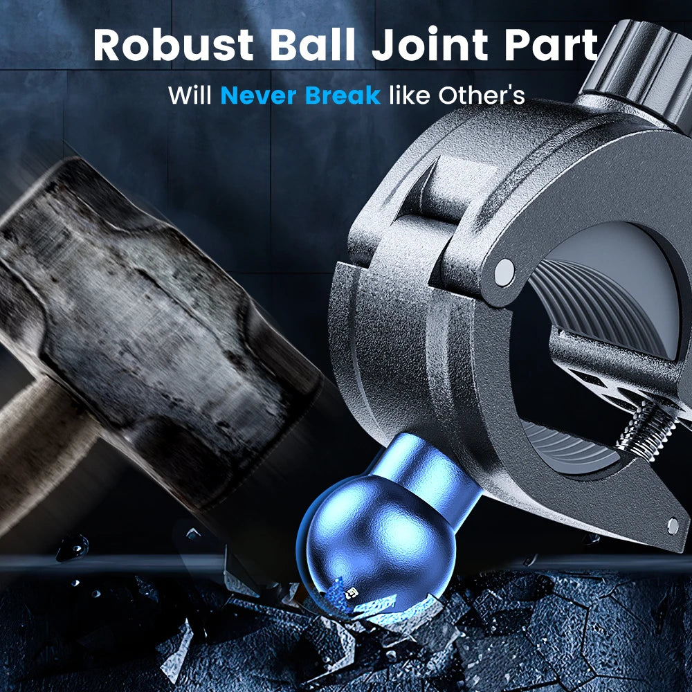 Joyroom 360° View Bike Phone Holder Motorcycle Phone Stand for 4.7-7 inch Mobile Phone Holder Shockproof Bracket GPS Clip - LKBA