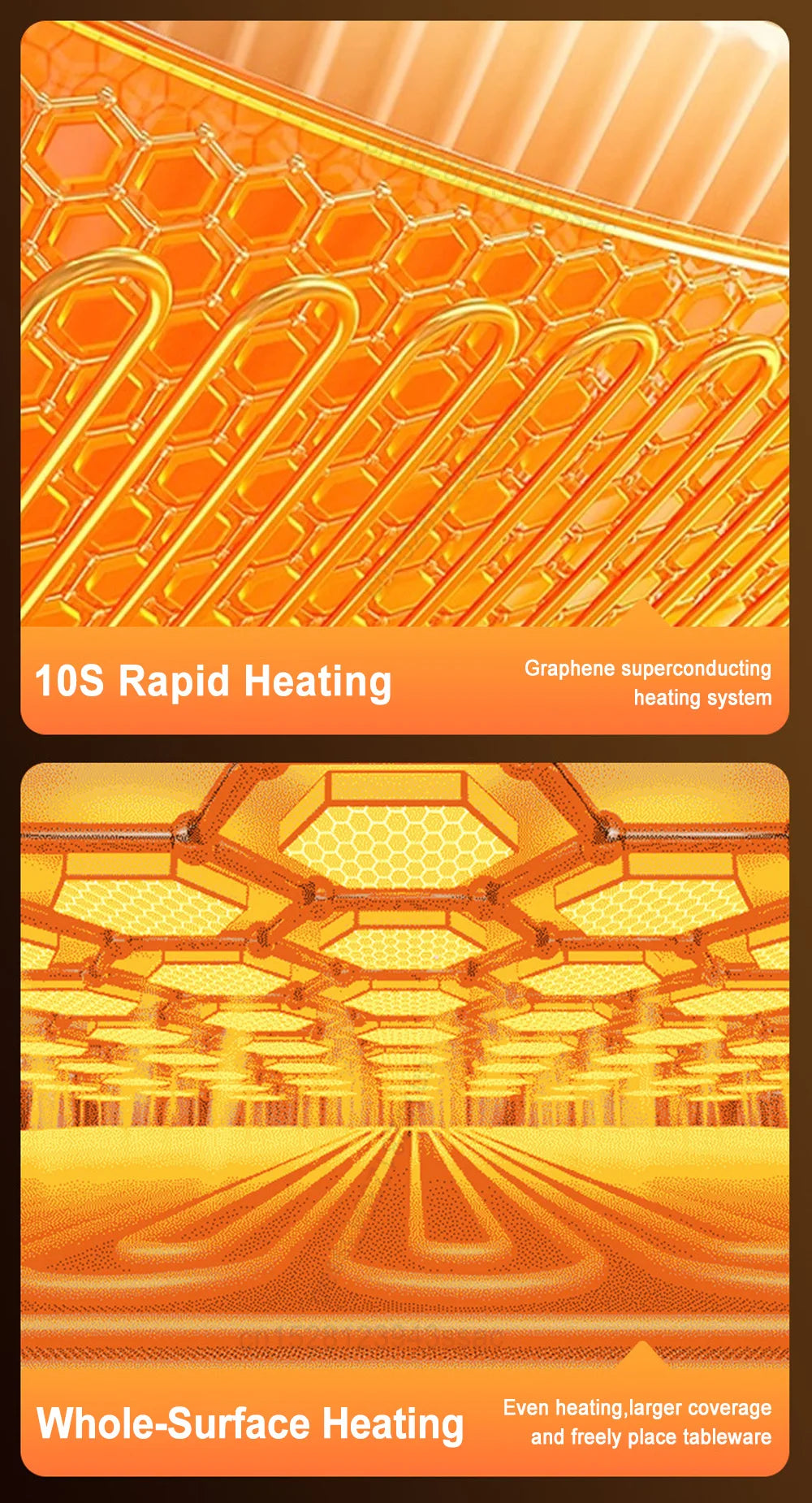 Electric Warming Tray Foldable Food Warmer Fast Heating Portable Dining Table Warmer Food Warmer Mat with Full Surface Heating - LKBA