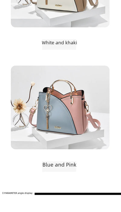 Trendy High-end Feel Women's Shoulder Bag 2021 New Color Blocking Large Capacity Fashionable Single Shoulder - LKBA