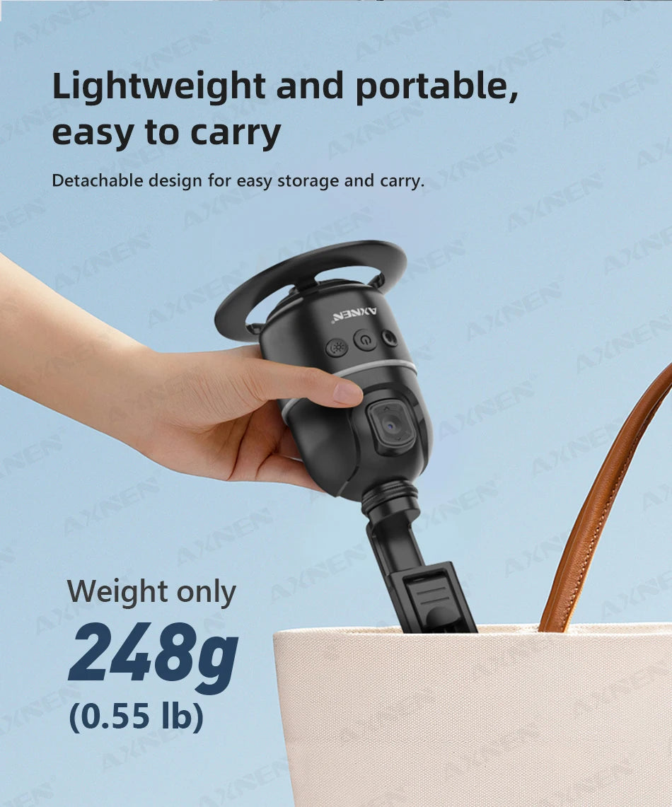 Auto Face Tracking Desktop Gimbal Intelligent Rotating Holder for Mobile Phone - Option Wireless Remote Selfie Smartphone Tripod - LKBA