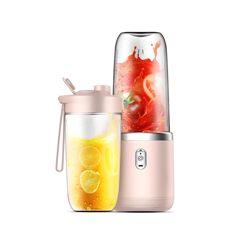 Portable Juicer Blender 400ml Electric Fruit Juicer USB Charging Lemon Orange Fruit Juicing Cup Smoothie Blender Machine 2cups - LKBA