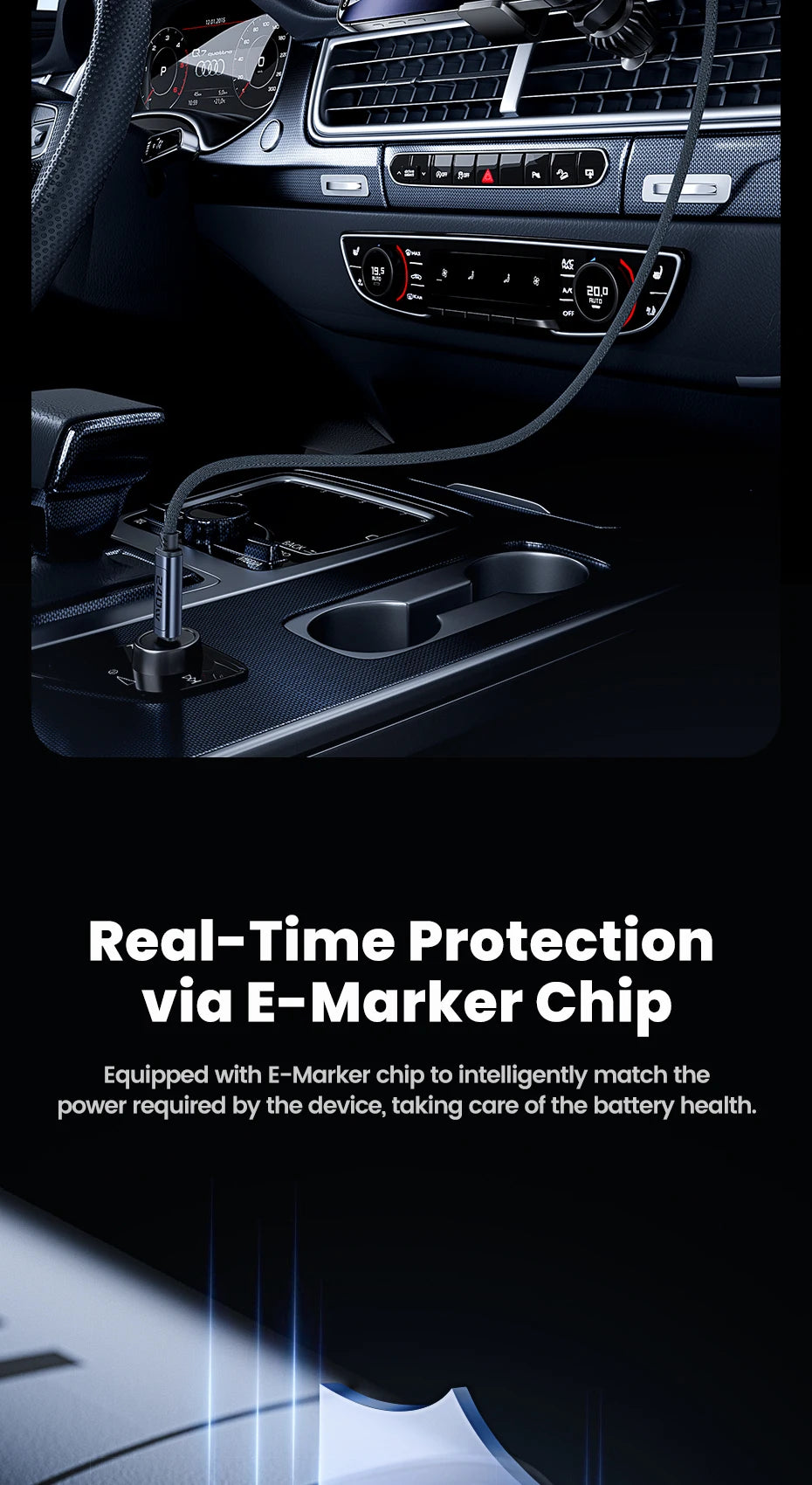 Toocki 240W Type C to Type C Cable PD3.1 Digital Display 100W Fast Charging USB C Cable for Macbook iPhone 16 15 Samsung Xiaomi - LKBA