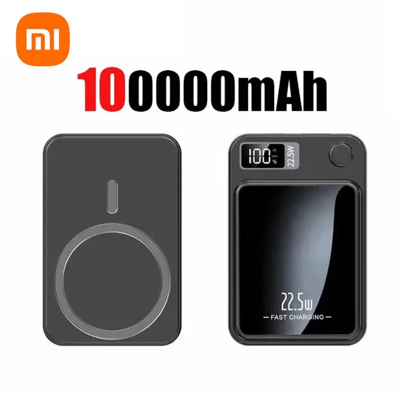 200000mAh Magnetic Power Bank Wireless Fast Charger for Mag safe Portable Auxiliary Battery - LKBA