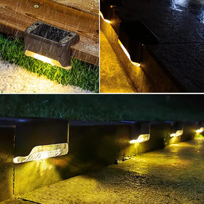 4-32pack Warm White Solar LED Step Lights Waterproof Outdoor Garden Path Stair Balcony Night Light Patio Fence Light Decoration - LKBA