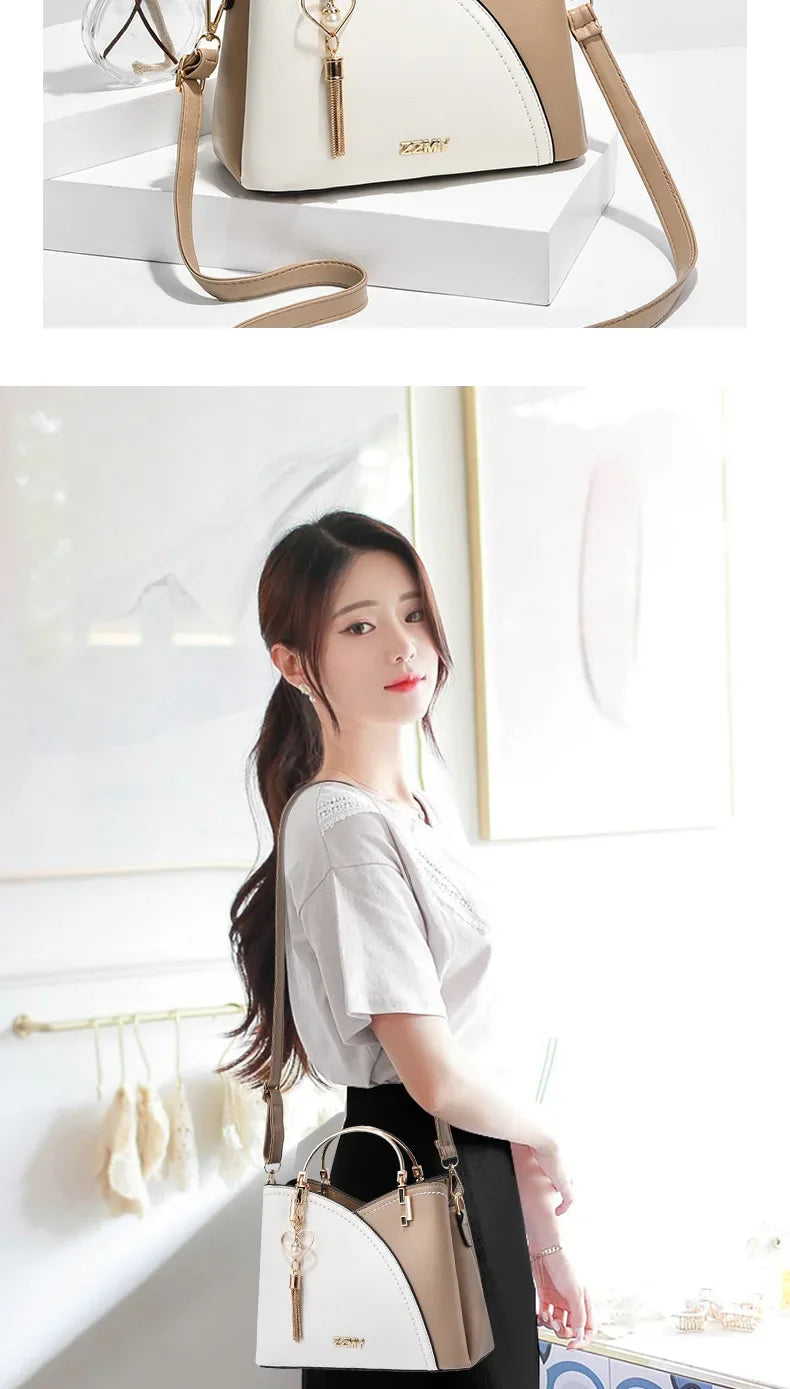 Trendy High-end Feel Women's Shoulder Bag 2021 New Color Blocking Large Capacity Fashionable Single Shoulder - LKBA