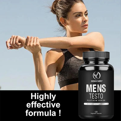 Men's Supplements - Reduces Fatigue, Enhances Male Function, Supports Muscle Growth, Vascular Function and Energy - 120 Capsules - LKBA