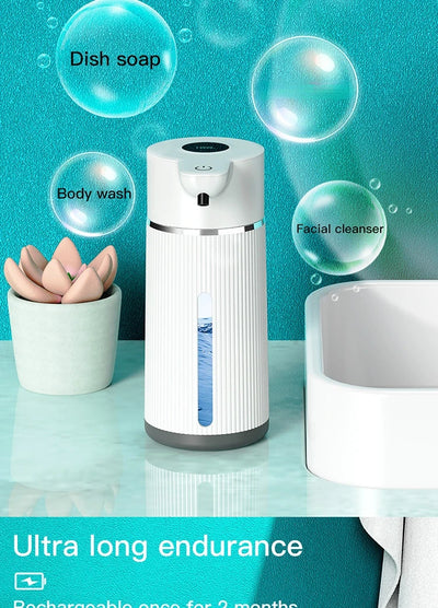 420ML Large Capacity Automatic Smart Senor Soap Dispenser Wall-Mounted Electric Foam/Liquid Model Hand Dish Washing Pump Machine - LKBA