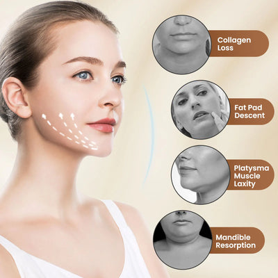 Electric V Face Lifting Beauty Device 6 Modes 8 Levels EMS Micro-current Firming Facial Massager Double Chin Removal Skin Care - LKBA