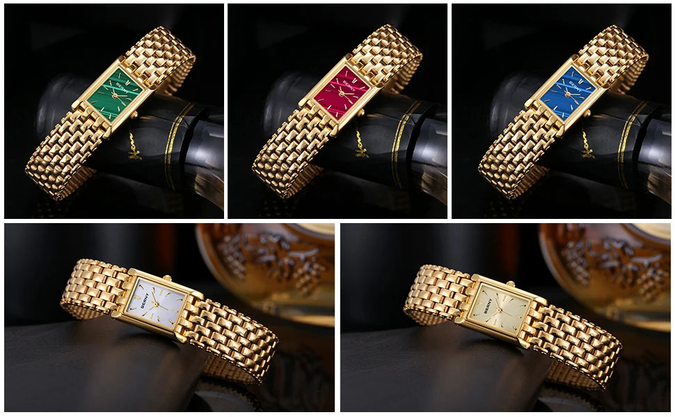 BERNY Gold Watch for Couple Luxury Women/Men Wristwatch Waterproof Golden Clock Quartz Stainless Steel Fashion Men Ladies Watch