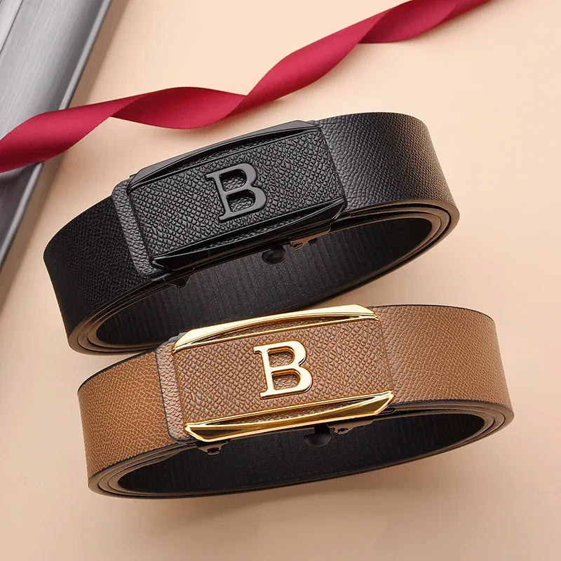 New Men's Toothless Automatic Buckle Belt - Casual & Business Versatile Waist Belt, Stylish & Trendy for Young Adults - LKBA