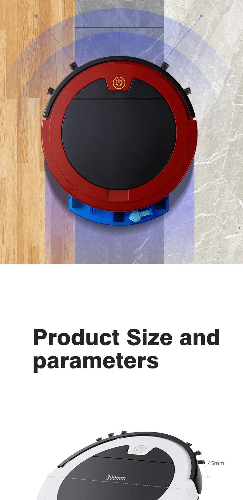 Intelligent Sweeping Robot Large Water Tank Mobile App Remote Control Planning And Cleaning Line Low Noise 2000 Pa Large Suction - LKBA