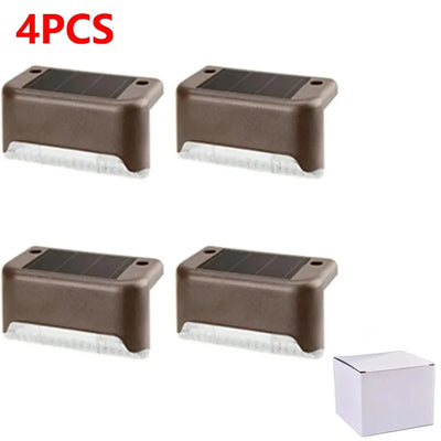 4-32pack Warm White Solar LED Step Lights Waterproof Outdoor Garden Path Stair Balcony Night Light Patio Fence Light Decoration - LKBA