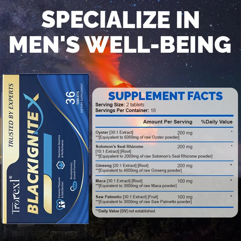 BlackIgniteX Natural Male Enhancing Supplement- Boosts Strength & Firmness for Men, Enhanced Stamina Performance & Endurance - LKBA