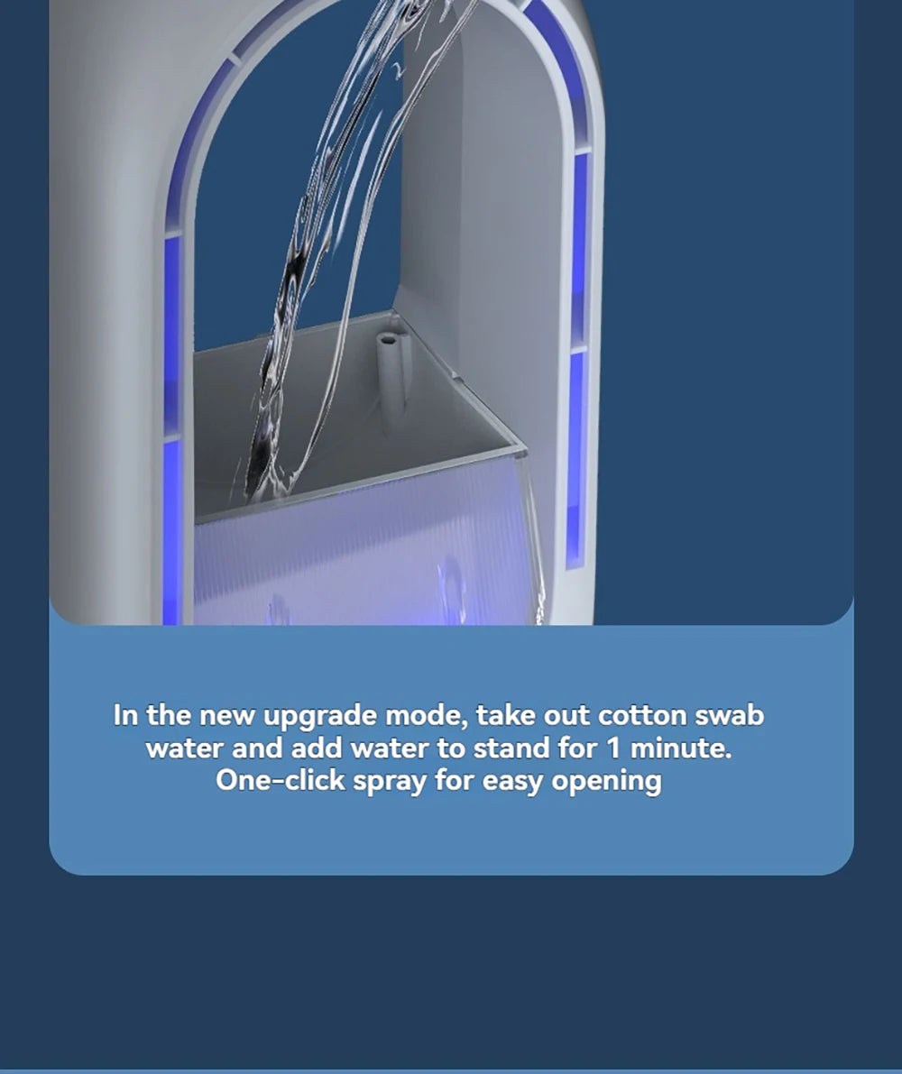 Mini Air Cooler Humidification Cooling USB Silent Timed Air Conditioning Fan Colorful Lights Night Light Led Screen 6 Wind Speed - LKBA