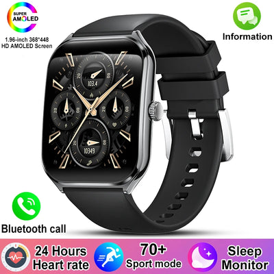 New For Xiaomi Ultra Thin Smart Watch Men 1.96" AMOLED 70+Sports Mode Health Monitor Bluetooth call Waterproof Smart Watch Woman - LKBA