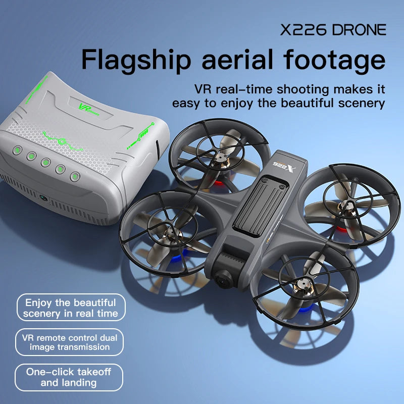 New X226 Mini RC Drone with Professional 8K HD Dual Camera 6Axis Headless Mode 360 Fly Remote Quadcopter - LKBA