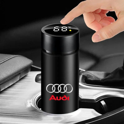 New Car Smart Thermos Bottle Temperature Stainless Travel Mug Emblem For Audi A7 A8 A3 A4 A5 A6 TT Q3 Q5 Q7 A1 B5 B6 B7 B8 B9 8P - LKBA