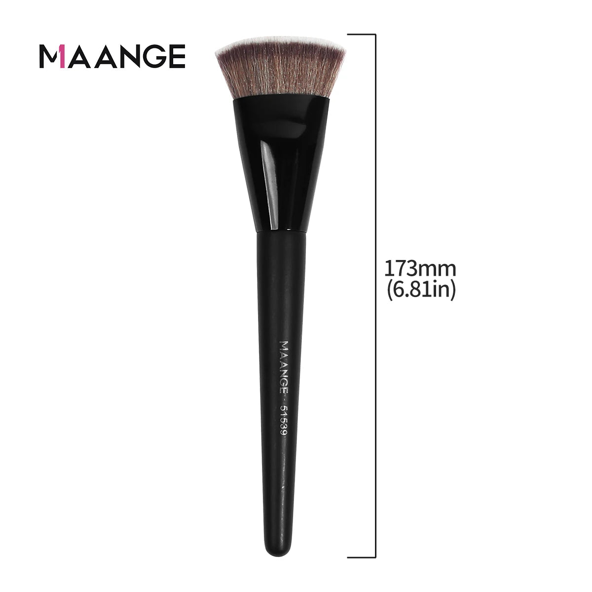 Single Flat Round Tube Flat Head Foundation Brush with Box Powder Blush Concealer Makeup Brush Skin - LKBA