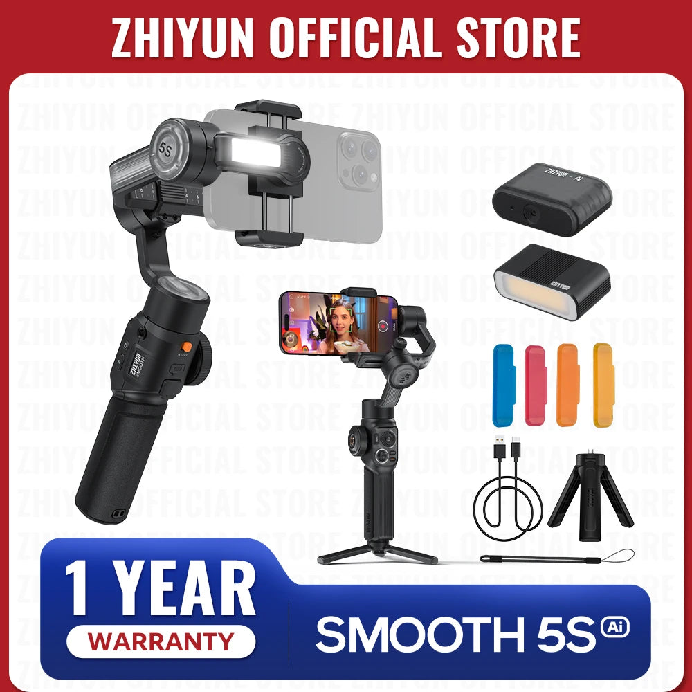 SMOOTH 5S AI Tracking Handheld Stabilizer 3-Axis Smartphone Gimbal Outdoor Gimbals - LKBA