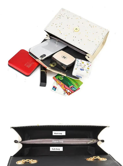 Fashionable Bright Leather Chain Crossbody Bag Women's Single Shoulder Small Square Bag Hot Sale of the Season New Style - LKBA