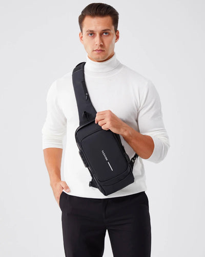 New Brand Designer Men Crossbody Bag PU Leather Classic Anti-Theft Shoulder Bag Chest Bag Multifunctional for Men - LKBA