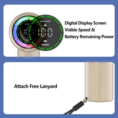 Handheld Fan 6 Speed 3000mAh Battery Personal Digital Display USB Rechargeable for Travel Outdoor School Gift Idea - LKBA