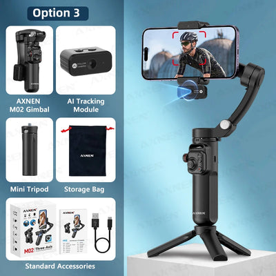 M02 Gimbal Smartphone Stabilizer 3-Axis Anti-shake Video Record Handheld Selfie Gimbals