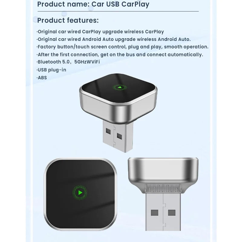 2-in-1 Wireless CarPlay Dongle Wired to Wireless Android Auto Adapter AI Smart Box Car Intelligent Systems For Car With CarPlay - LKBA